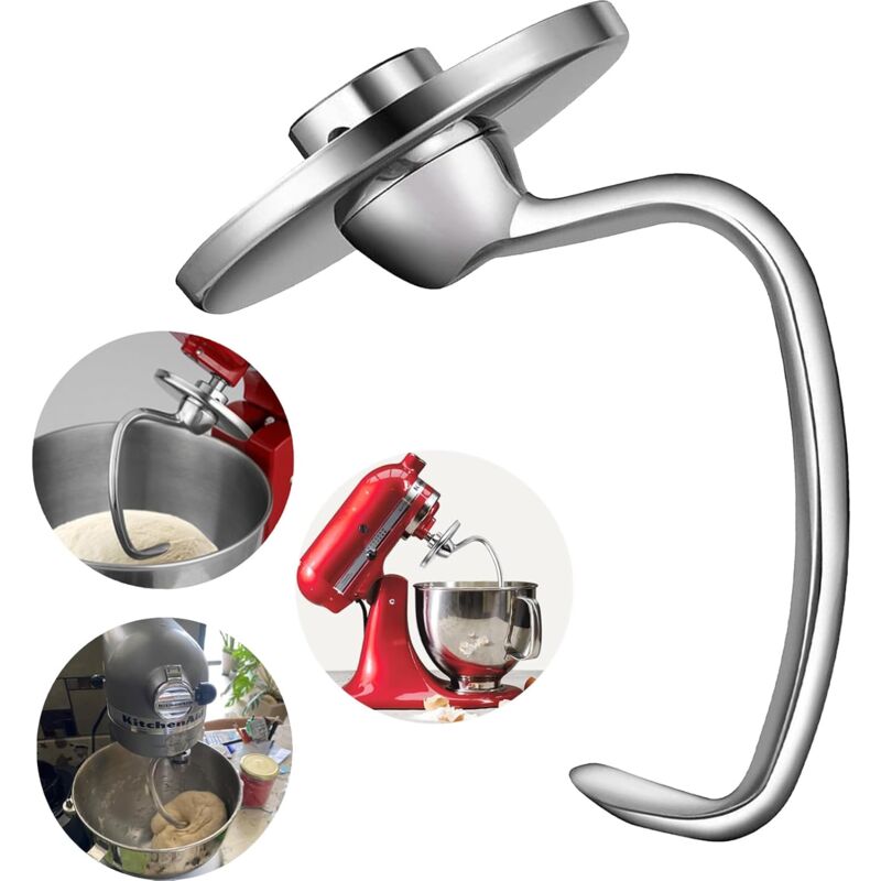 Crochet à pâte en acier inoxydable-Crochet Pétrisseur pour Kitchenaid-Acier Inoxydable Crochet Pétrisseur Accessoires pour 4.5-5 Qt,passe au