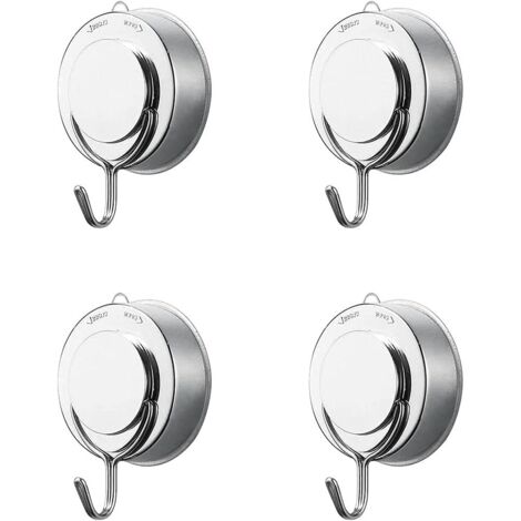 Crochet à ventouse robuste en acier inoxydable pour salle de bain, toilettes et cuisine (lot de 4)