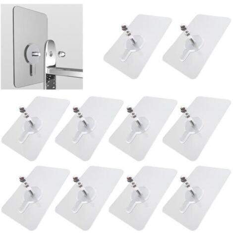 Crochet à Vis Mural sans Poinçon - Lot de 10 - Blanc - Plastique - Fente - Fraisée
