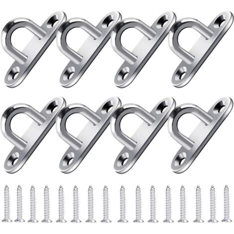 Crochet Acier Inoxydable (8pcs) - Support Mural pour Charges Lourdes (5x2cm) - Crochets métal Forme U avec 2 Trous retient jusqu'à 40 kg Poids, Crochets Mural à Visser Patères à visseren-Fei Yu