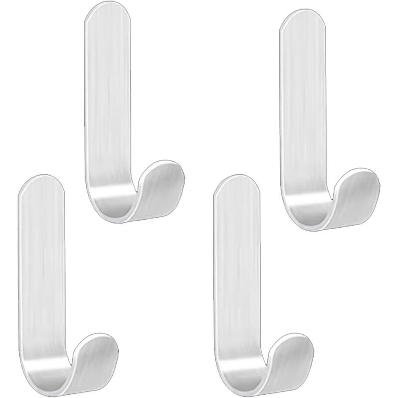Crochet Adhésif, 4 Pcs Crochet Adhesif Acier Inoxydable, Crochets Auto-adhésifs, Crochet Adhesif Mural, Porte Serviettes en Acier Inoxydable, pour