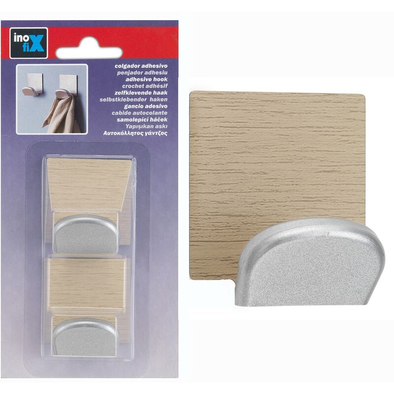 Inofix - crochet ADHX2 acier imit bois erabl 45X40X30 2078-A-