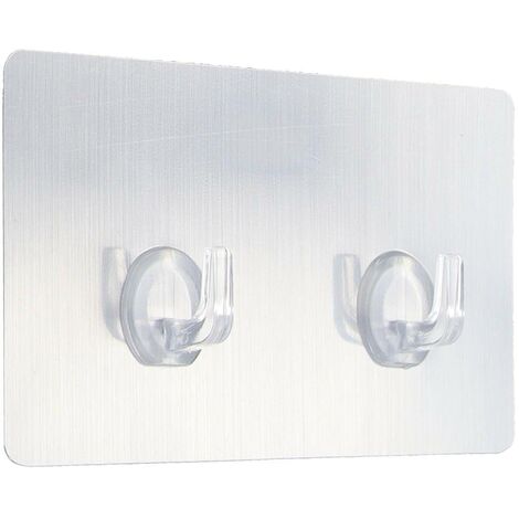 Crochet adhesif double ps/pvc rectangulaire - silver - Tendance