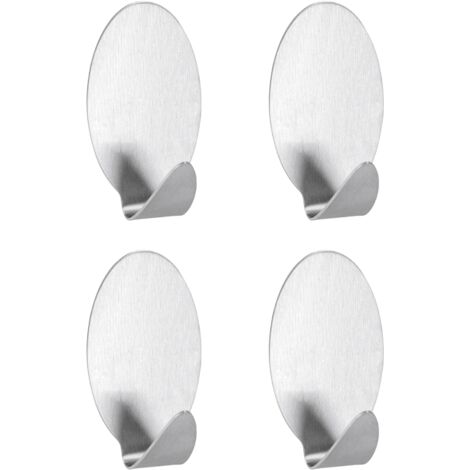 Crochet adhésif liliput acier inoxidable, 4 pièces