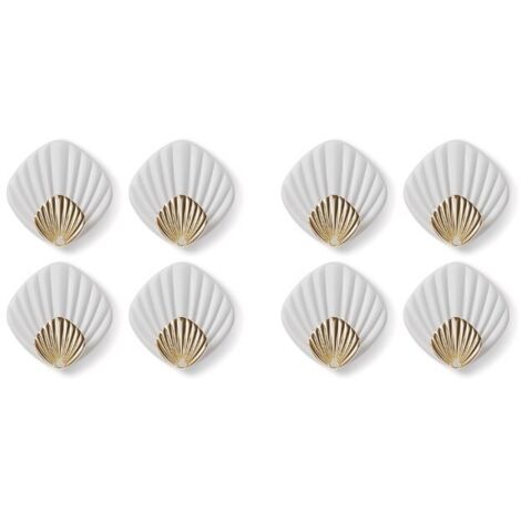 Crochet Adhesif Mural, 8 Pièces Coquille Accroche Torchon Cuisine, Support Mural Auto-Adhésif pour Cuisine, Salle de Bain, Bureau, Placard