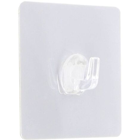Crochet adhesif ps/pvc carre - blanc - Tendance