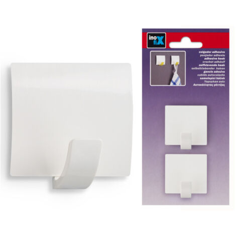 Crochet Adhesifx2 Blanc             - INOFIX