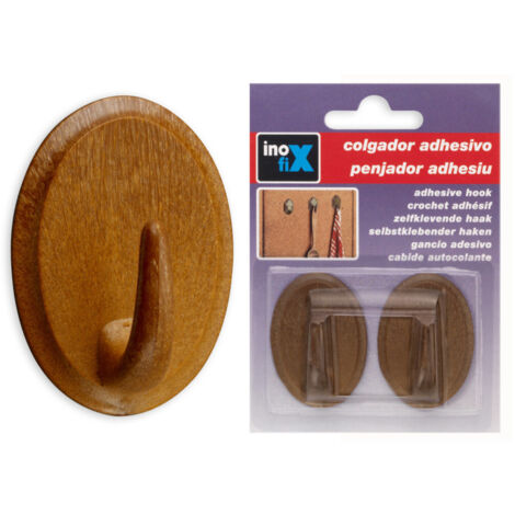 Crochet Adhesifx2 Oval Bois         - INOFIX