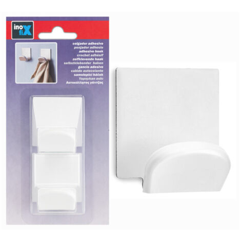 Crochet Adhx2 Base Acier Blanc      - INOFIX