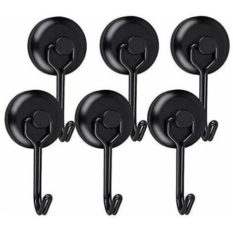 Crochet Aimanté Puissant Crochet Magnetique Frigo Noir Néodyme Pivotants Aimant Crochet Magnétique Crochets Aimantés Magnétiques pour Cuisine Torchon Tableau 6pc T-Audace