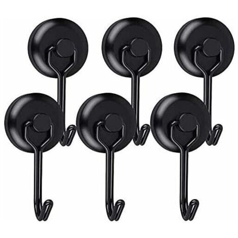 Crochet Aimanté Puissant Crochet Magnetique Frigo Noir Néodyme Pivotants Aimant Crochet Magnétique Crochets Aimantés Magnétiques pour Cuisine Torchon Tableau 6pc T-Audace