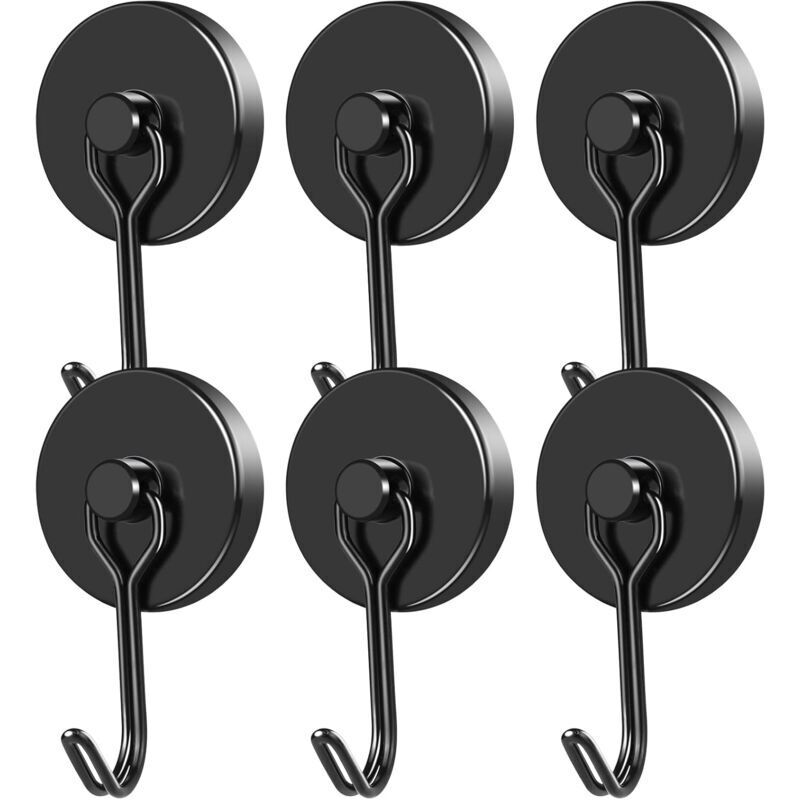 Crochet Aimanté Puissant Crochet Magnetique Frigo Noir Néodyme Pivotants Aimant Crochet Magnétique Crochets Aimantés Magnétiques pour Cuisine Torchon