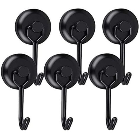 Crochet Aimanté Puissant Crochet Magnetique Frigo Noir Néodyme Pivotants Aimant Crochet Magnétique Crochets Aimantés Magnétiques pour Cuisine Torchon Tableau 6pcs
