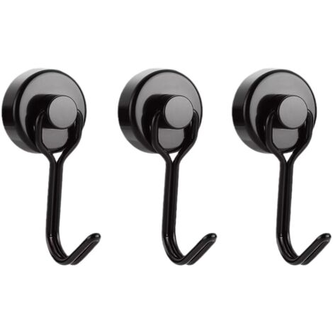 Crochet Aimanté Puissant Crochet Magnetique Frigo Noir Néodyme Pivotants Aimant Crochet Magnétique Crochets Aimantés Magnétiques pour Cuisine Torchon Tableau 6pcs