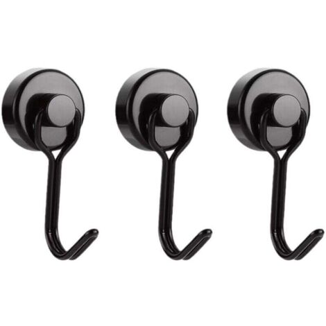 Crochet Aimanté Puissant Crochet Magnetique Frigo Noir Néodyme Pivotants Aimant Crochet Magnétique Crochets Aimantés Magnétiques pour Cuisine Torchon Tableau 6pcs