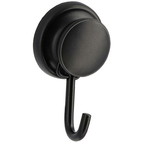 Crochet aluminium sur ventouse - noir - Tendance