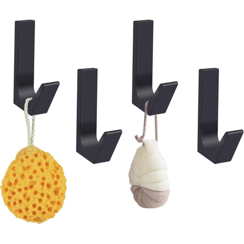 Crochet Autocollant pour Manteaux et Serviettes, Porte Manteau sans Perçage, Organiseur Salle de Bain, Aluminium