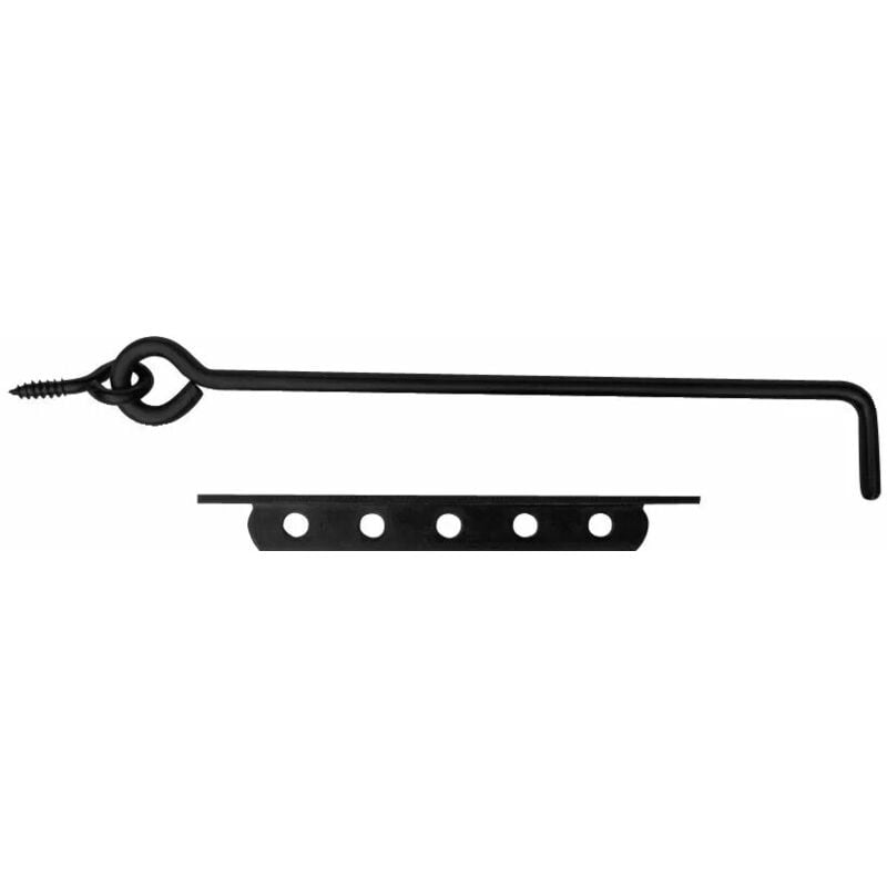 Crochet avec crémaillère 500 mm en acier phorétique noir Torbel