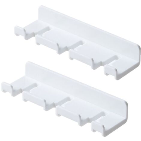 Crochet collant de rangement mural, crochet non perforé pour salle de bain et cuisine en pâte, support pour brosse à dents de salle de bain (blanc)