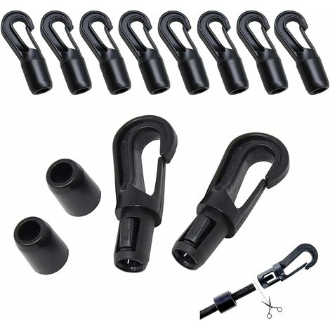 Crochet Corde Mousqueton en Corde Plastique Clips Déclenchement Pivotants 10 Pcs Tendeur Caoutchouc Crochet de Tension Accesso Crochet Corde élastique Crochet
