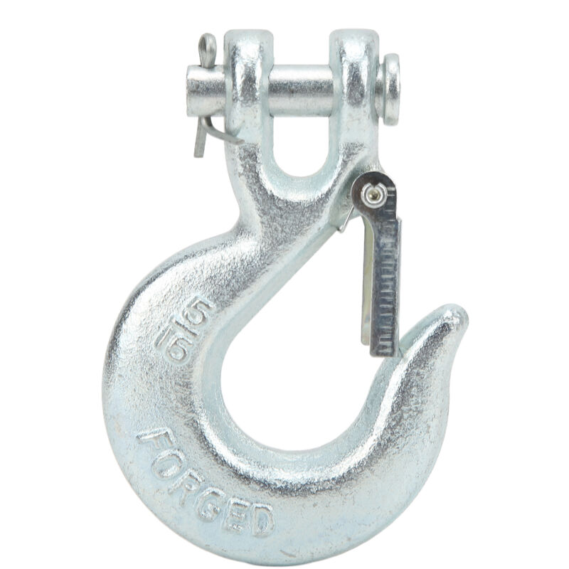 Jeffergarden - Crochet coulissant à chape de 5/16 po avec loquet de sécurité Crochet de remorquage en acier au carbone robuste pour treuil de remorque