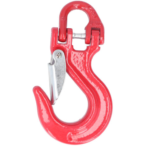 Crochet Coulissant Crochet de Grue Crochet de Remorquage Treuil Remorque Chape Crochet Rouge 2T Chargement 80 Acier Universel avec Loquet de Sécurité Robuste