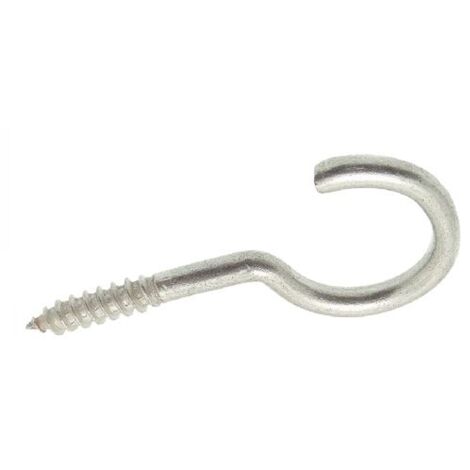 Crochet d'armoire à œillet ouvert - Filetage bois - Inox A2 4,5x30 mm - Boîte de 100