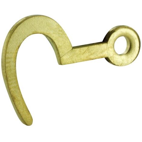 Crochet d'armoire plat réversible - en acier laitonné - Long. 24mm Haut. 16mm Prof. 1.3mm - INTERGES.COM