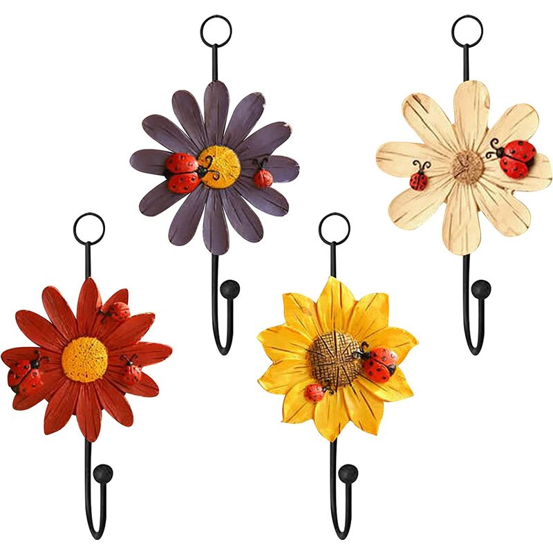 Crochet décoratif crochets en forme de fleur porte-manteau crochet pour accrocher manteau chapeau clé serviette cintre vintage maison salon porte