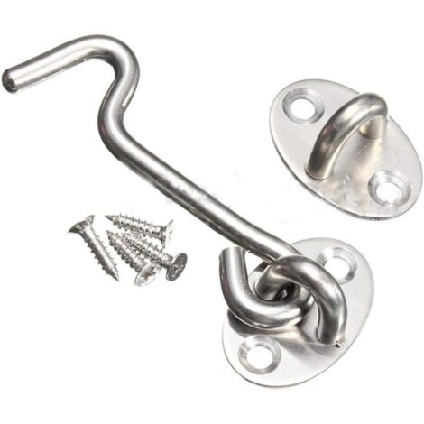 ERHOPE Crochet de cabine en acier inoxydable et loquet à œillet, très résistant, en métal, pour porte d'abri de jardin, porte silencieuse, coupe-vent, avec vis de montage pour portes, fenêtres, armoires (tai