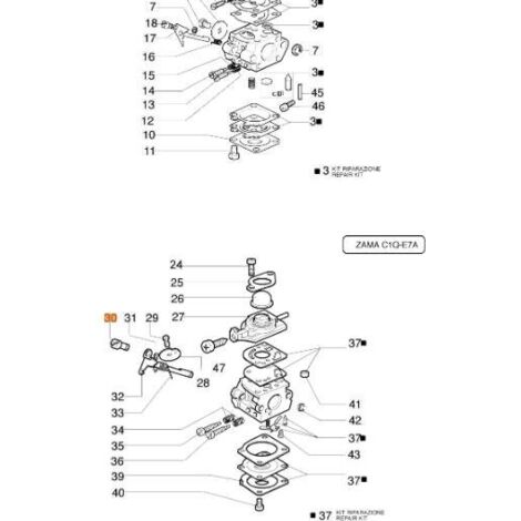 CROCHET DE CÂBLE D'ACCÉLÉRATEUR AU CARBURATEUR K045001 ORIGINAL EMAK 2318412