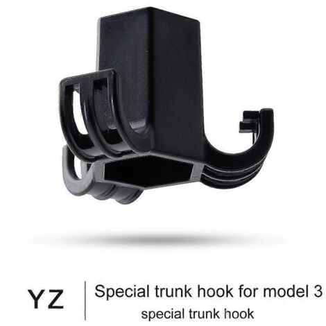Crochet de coffre pour Tesla Model 3 - Cache-boulon robuste - Support de fixation pour accessoires Tesla Model 3 - Charge maximale : 20 kg - Noir