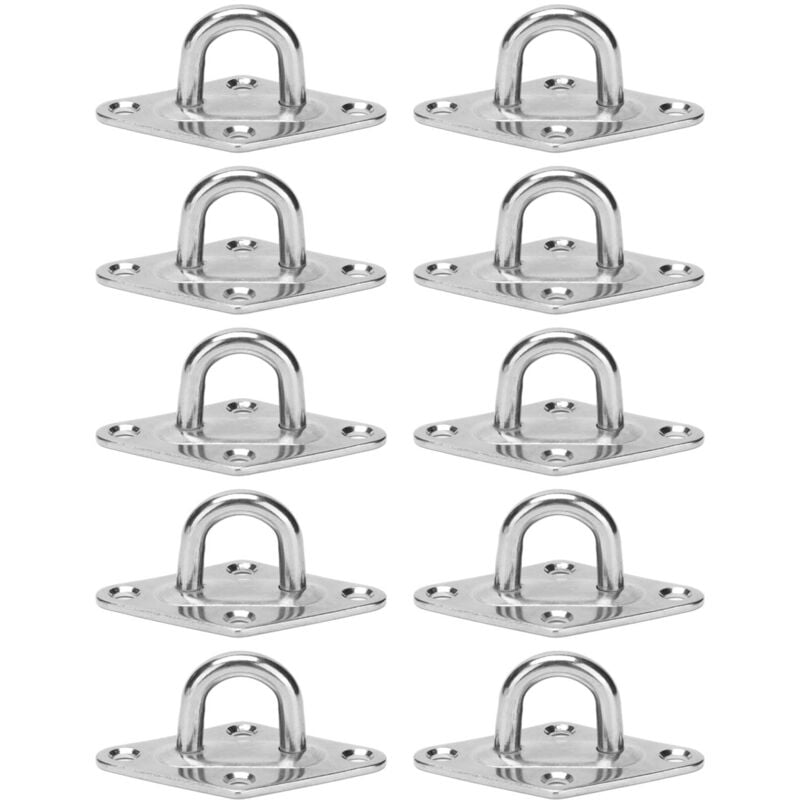 Crochet de Fixation Murale de Plafond Robuste Anchor Pad Eye Plate Acier Inoxydable 304 M5 5mm 3/16' (10 pièces)