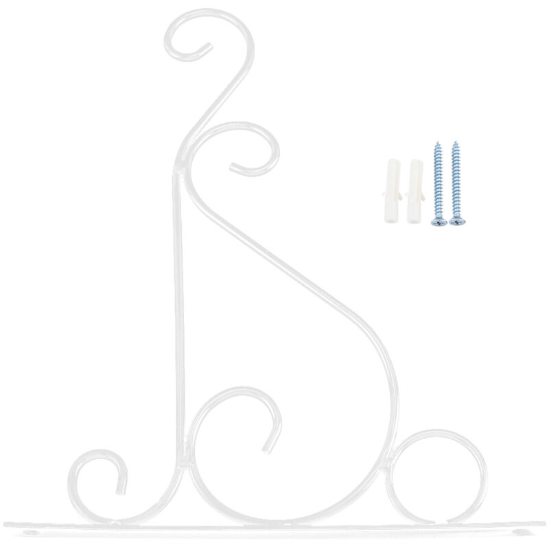 Crochet De Fleur De Support De Suspension De Suspension De Plante De Fer pour La Décoration De Jardin à La Maison 25 21cm(Blanc)