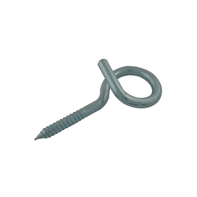 Crochet de gymnase à vis bois acier zingué diamètre vis 12 mm, œil 45 mm, longueur tige 90 mm Viso