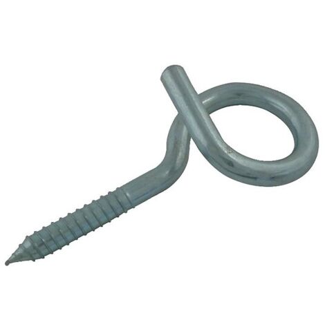 Crochet de gymnase à vis bois acier zingué diamètre vis 12 mm, œil 45 mm, longueur tige 90 mm - VISO
