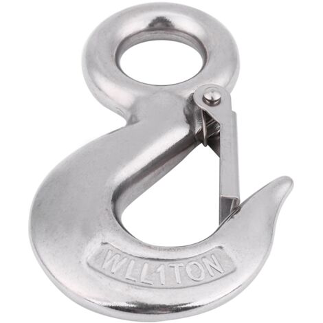 Crochet de levage de cargaison en acier inoxydable 304 authentique pivotant à il rond (115 mm/1,0 T)