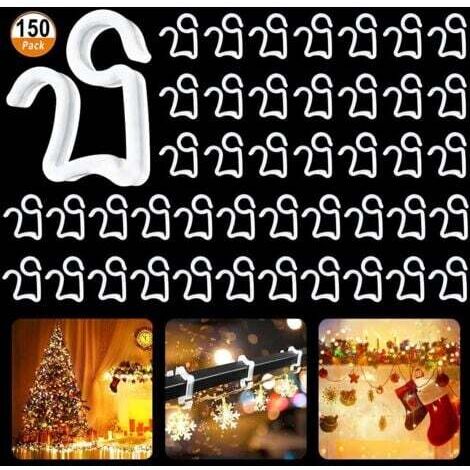 Crochet de Lumière de Noël 150pcs Blanc Clips de Lumière de Noël Mini Clips Crochets de Gouttière en Plastique à l'Extérieur pour Lumières Décoratives d'Extérieur Créer une Ambiance Chaleureuse
