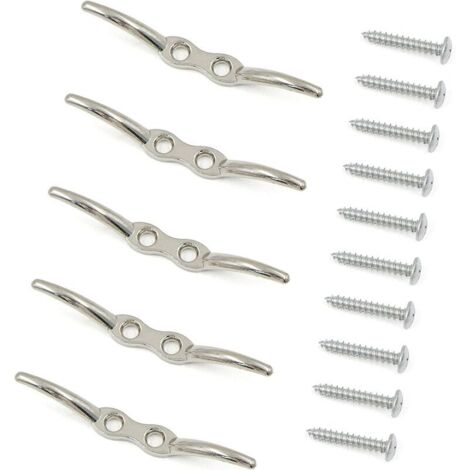 Crochet de mât 5 pièces (2-1/2"), acier inoxydable Crochet de mât aveugle Attache de câble Crochet de mât d'amarrage Taquet d'amarrage Kit de taquet d'amarrage Incluant les vis de montage