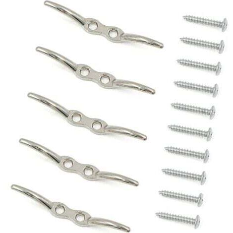 Crochet de mât 5 pièces (2-1/2"), acier inoxydable Crochet de mât aveugle Attache de câble Crochet de mât d'amarrage Taquet d'amarrage Kit de taquet d'amarrage Incluant les vis de montage