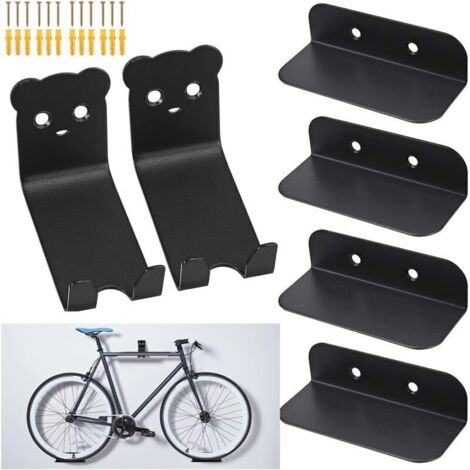 Crochet de pédale de fixation murale pour vélo, 6 pièces de supports de fixation murale pour vélo pour vélo, stockage mural, porte-pneus, noir
