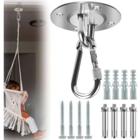 Crochet de plafond en acier inoxydable Ulisem, fixation au plafond, capacité de charge 500 kg, suspension pivotante à 180°