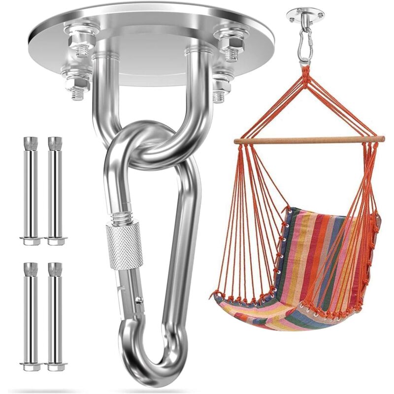 Crochet de plafond résistant rotatif à 360 ° Crochet de suspension robuste en acier inoxydable 304 Crochet de suspension rotatif pour plafond en b