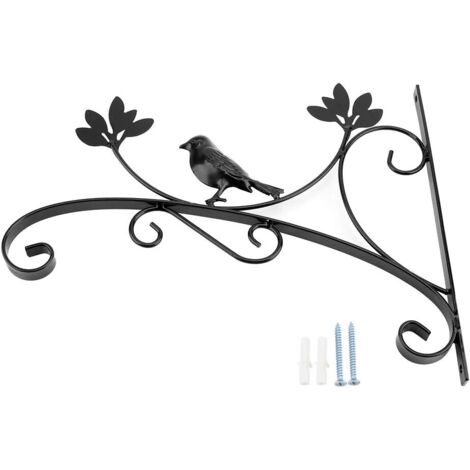 Crochet de Plante de Fer Supports Muraux de Plantes Suspendues pour Mangeoires d'oiseaux Jardinières Lanternes Carillons Eoliens