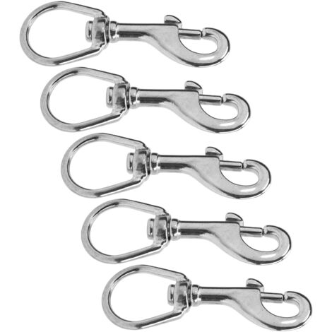 Crochet de Plongée Double Extrémité L100MM en Acier Inoxydable avec Clip Ressort
