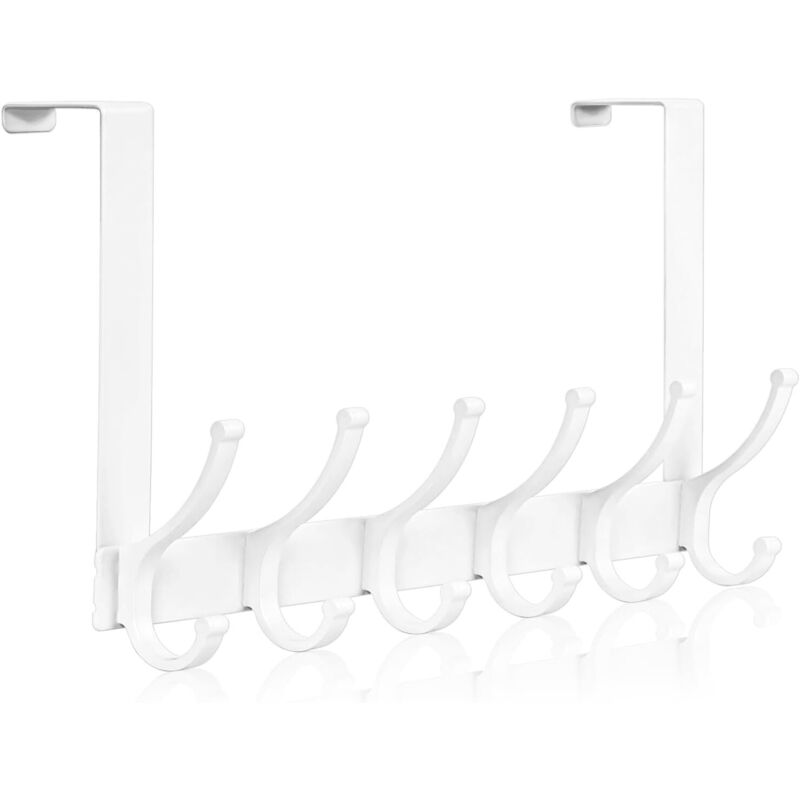 Crochet de porte, crochet de suspension, porte-serviettes de salle de bain, cintre indispensable pour dortoir (1 paquet, blanc)