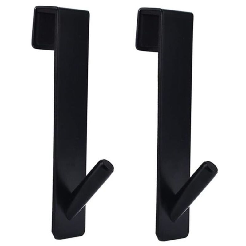Tuserxln - Crochet de porte de douche en acier inoxydable, 2 pcs, cintre de porte en verre sans cadre pour suspendre Serviette, Noir