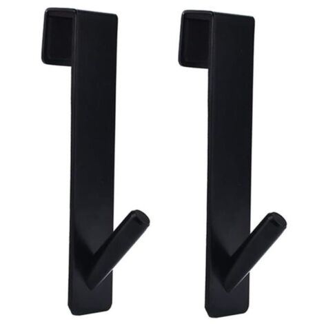 Crochet de porte de douche en acier inoxydable, 2 pcs, cintre de porte en verre sans cadre pour suspendre Serviette, Noir