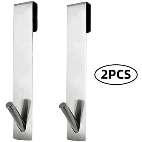 LIFCAUSAL Crochet de porte de douche en verre 2 pièces Crochet de suspension antidérapant en acier inoxydable sans perçage pour serviette, écran de douche, crochet de douche de salle de bains