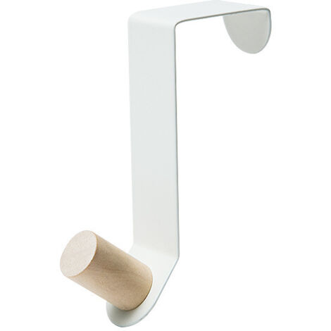 Crochet de porte en acier inoxydable pour porte-manteau sans perceuse (5 pièces, blanc)